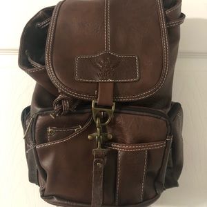 Faux Leather Brown Backpack 🎒